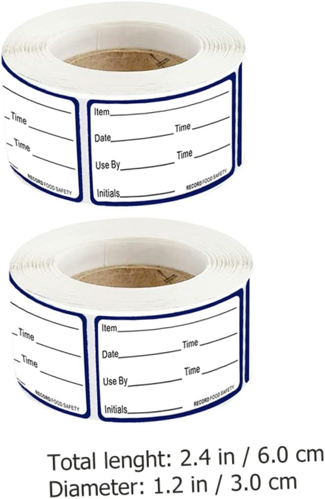2rolls Writable Food Date Sticker Labels Adhesive Food Storage Stickers for Containers Easy to Peel for Home Office Restaurant Organization Clean Without