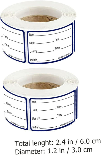 2rolls Writable Food Date Sticker Labels Adhesive Food Storage Stickers for Containers Easy to Peel for Home Office Restaurant Organization Clean Without