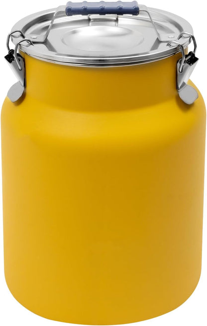 Sealed Rice Storage Container, 12L/3gal Stainless Steel Kitchen Food Storage Bin with Lids Locking Clamp, Airtight Canisters Container for Flour Rice Cereal Grain Coffee Bean (Red)