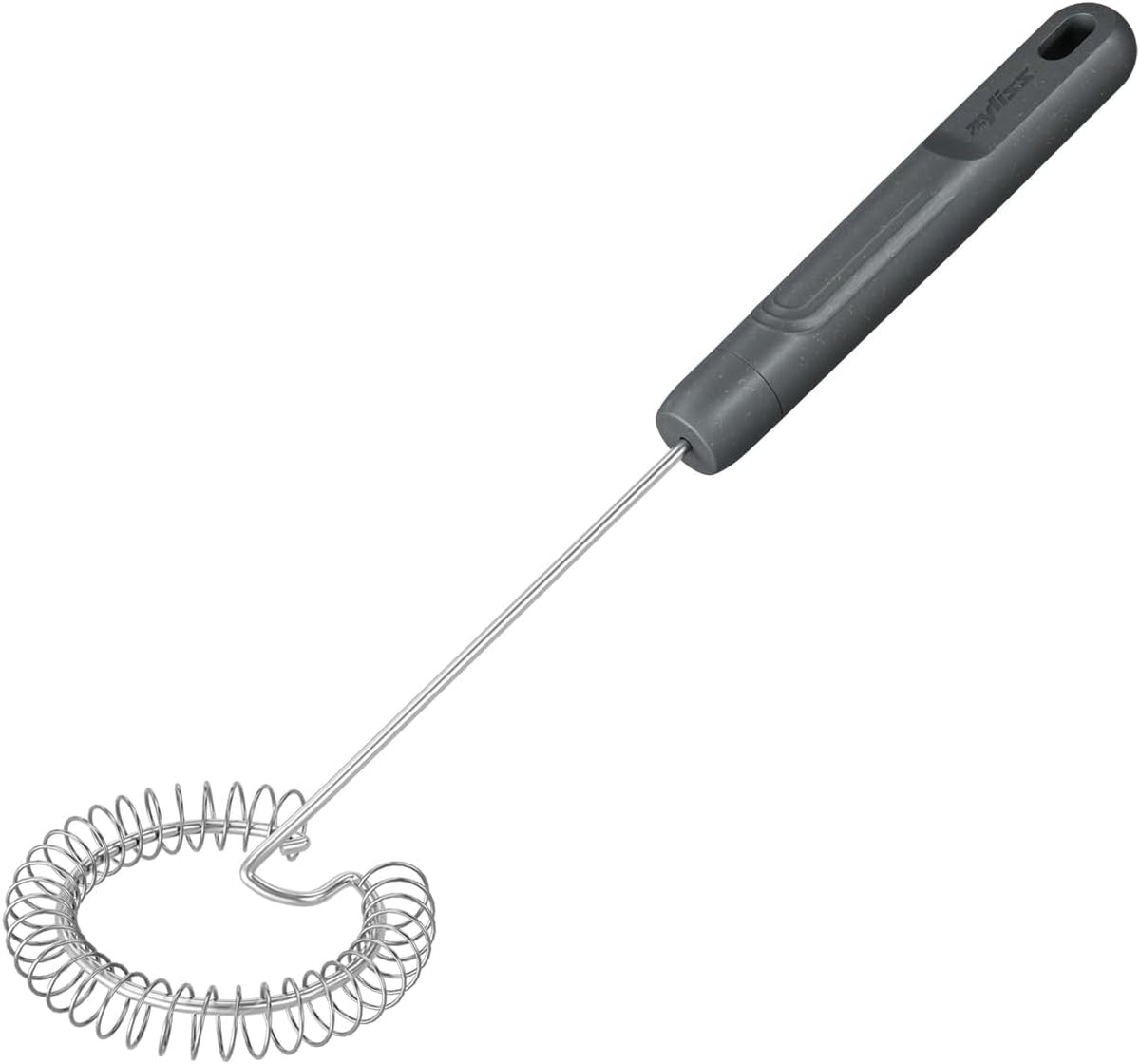 Zyliss Flat Whisk, Sustainable Wheatstraw/Nylon, Cooking Whisk forr Cooking and Serving with Heat Resistant Silicone Head, Beluga Grey, 11.9" x 2.8", Dishwasher Safe, 5 Year Guarantee