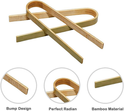 20 Pieces 9cm Bamboo Charcuterie Tongs Set