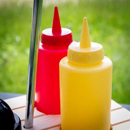 Küchenprofi Picnic Table with Umbrella Condiment Set Includes Ketchup, Mustard, Salt and Pepper, 7.08" x 4.72" x 9.44", Multicolored - Picnic Table Ketchup and Mustard Holder - Picnic Set
