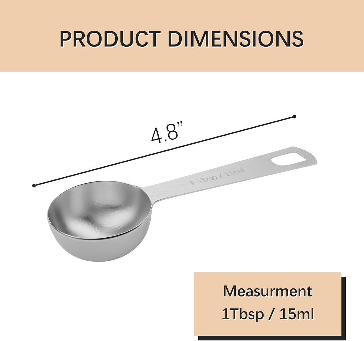 1tsp(1/3tbsp, 5ml) Measuring Spoon, Stainless Steel Teaspoon