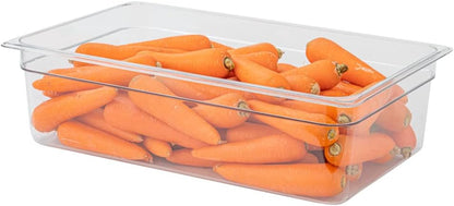 Restaurantware-2.5 Inch Deep Food Pans, 1 1/6 Size Commercial Food Storage Container - Freezable, Break-Resistant, Clear Plastic Cold Pans, Dishwashable, For Kitchens, Restaurants, Or Cafeterias