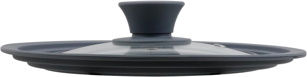 Silicon Glass Lid Fits 6.5", 7", 8" Inner Diameter Pots (Grey)