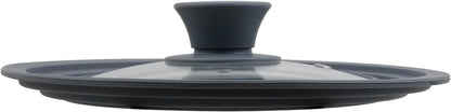 Silicon Glass Lid Fits 6.5", 7", 8" Inner Diameter Pots (Grey)