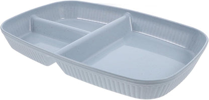 Portion Control Plate Divided Dinner Tray Three Compartment Food Serving Plate for Home Commercial Use Easy to Clean Snack Tray for Meal Prep Catering