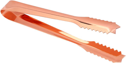 Ice Tongs, Stainless Steel Food Tongs with Serrated Tip Ice Tongs For Ice Bucket Mini Tongs For Home Party Bar Restaurant Use (Copper Plated)