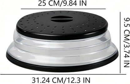 Small Collapsible Microwave Splatter Cover(black, 8 IN)