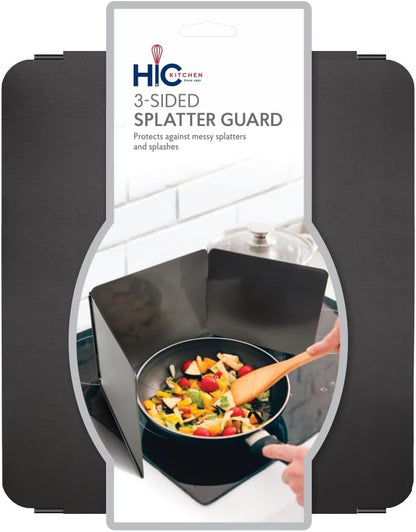 HIC Kitchen Splatter Screen, 18/8 Stainless Steel with Fine Mesh, 9-Inch, Fits Up To 8.5-Inch Pans