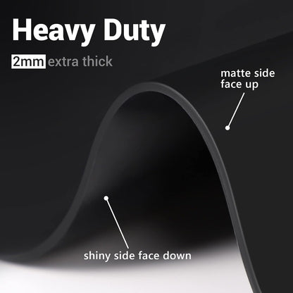 Ewen 25.6x17.7in Large Silicone Kitchen Counter Mat, 2mm Thick Heat Resistant Countertop Protector, Baking Silicone Mat under Air Fryer Toaster Oven Microwave Coffee Maker Cutting Board Drill Black