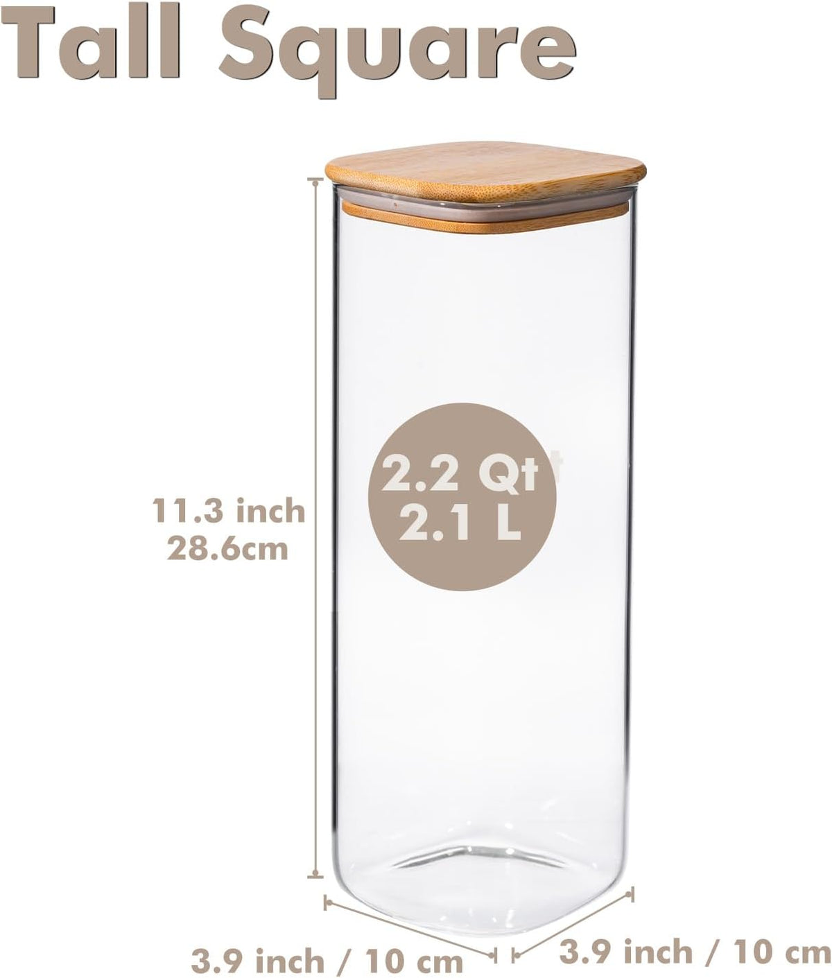 2-Pack 3.4Qt Large Glass Flour Sugar Storage Containers with Lids | Wide Mouth Design, With Measuring Cups, Minimalist Kitchen Organizer,Scandinavian Style Storage,Nordic Style Storage