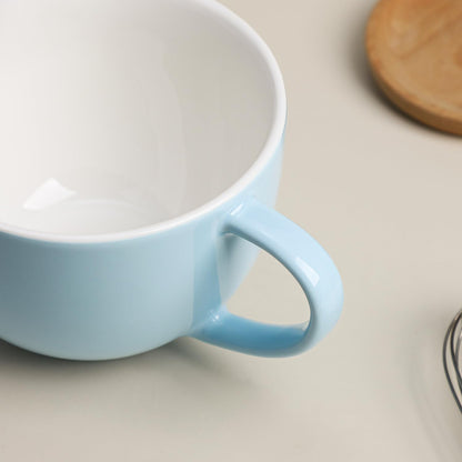 Gaolinci Simple Solid Color Kitchen Ceramic Mixing Bowl, 1 Quart Large Bowl, with Pouring Spout and Handle