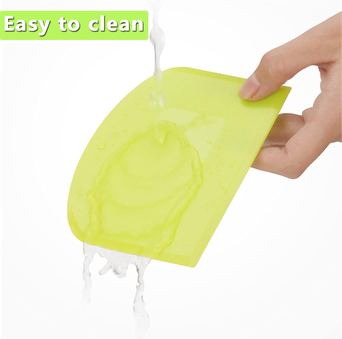 WAFJAMF 2 Pack Plastic Dough Bowl Scraper Food Grade Flexible Bench Cutter