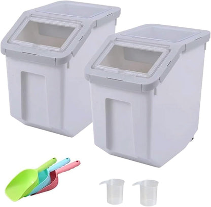 RUIAN Dog Food Storage Container 20Lb, Airtight Pet Food Storage Bin with Locking Lid, Wheels, Measuring Cup & Scoop, Large 10kg Capacity Dry Food Dispenser for Freshness, Easy Mobility and Feeding