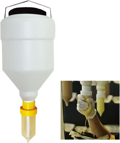 Large Capacity Condiment Dispenser for Restaurant and BBQ - Refillable Sauce Squeeze Bottle and Leak Proof Design for Mustard, Salad, Ketchup and More (round, 3.5 Liters)