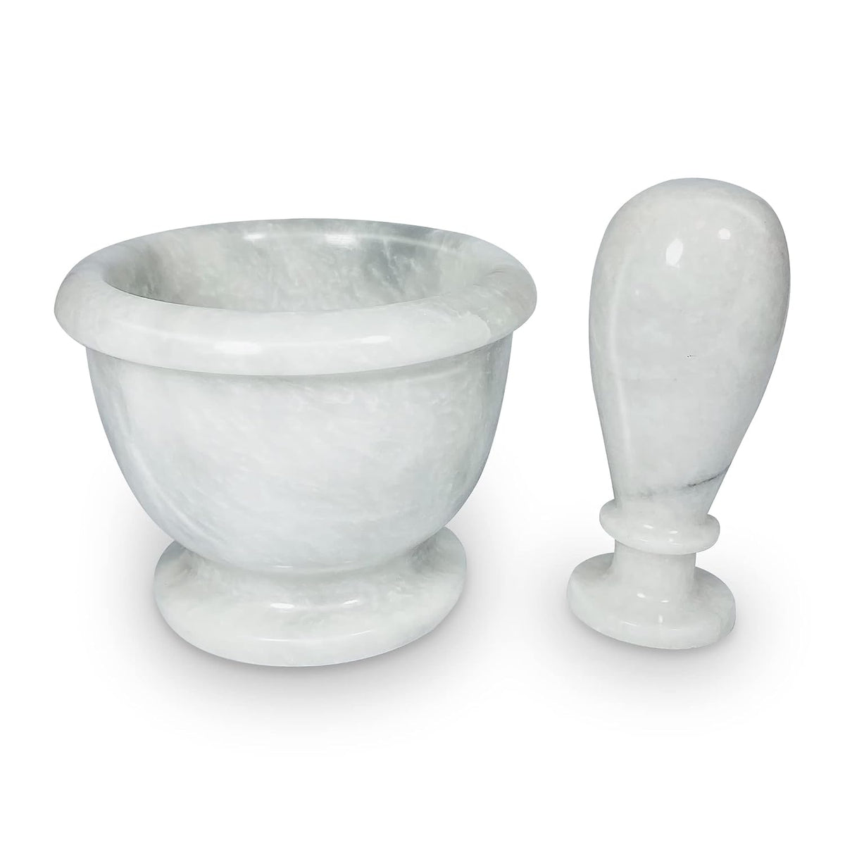 Mortar and Pestle Set – Large Stone Grinder with Polished Bowl & Non-Slip Base | Elegant Onyx Marble Kitchen Tool for Spices, Herbs & Guacamole