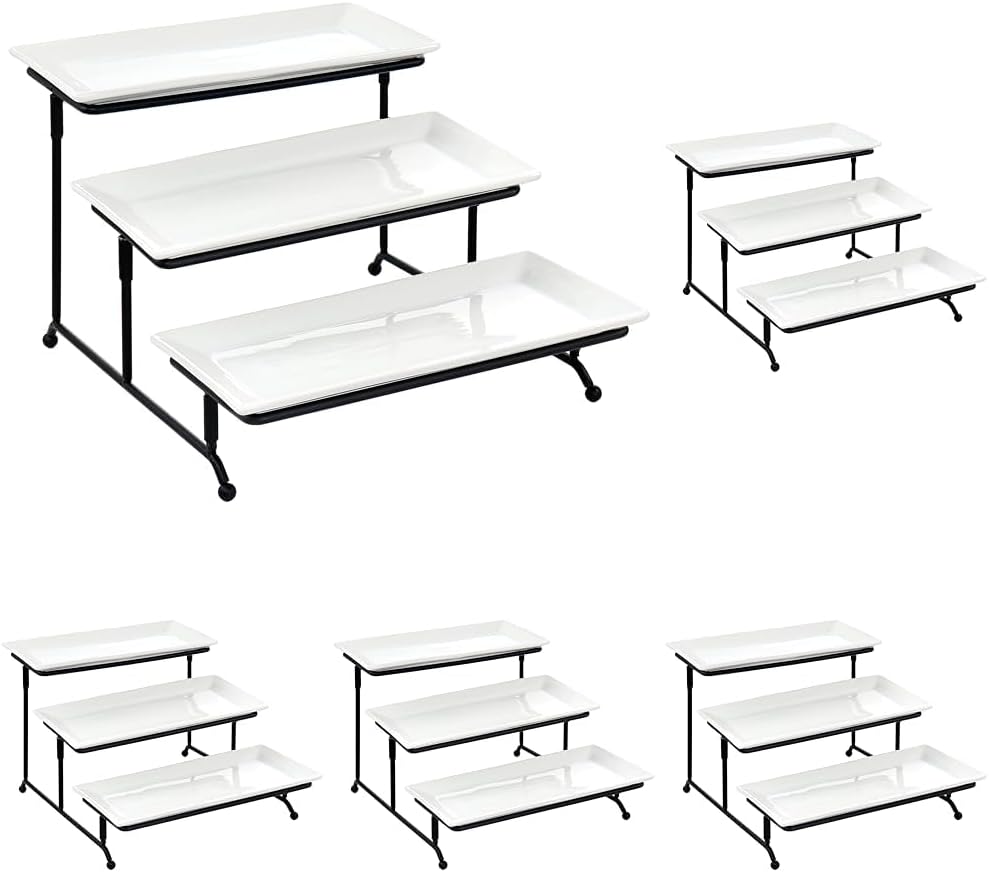 Elama Signature 12 1/4 Inch 6pc Lazy Susan Appetizer and Condiment Server Set