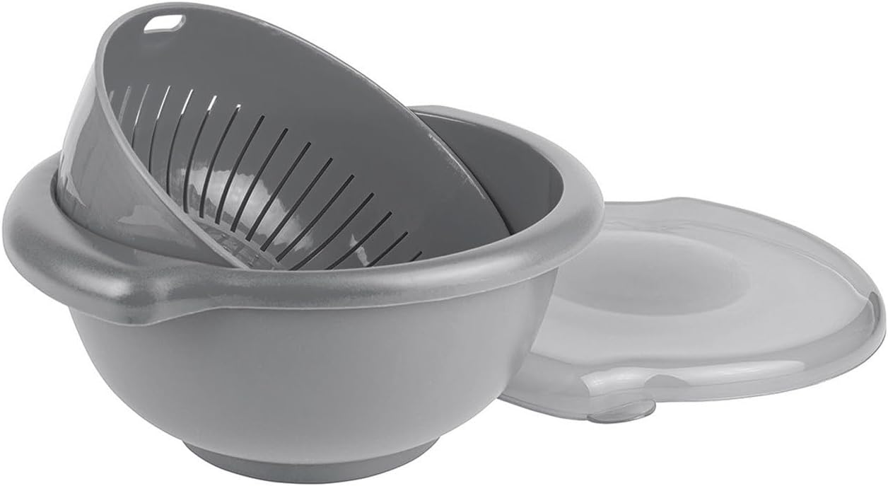 Hutzler 3-in-1 Berry Bowl Keeper, Colander & Container, Keeps Berries Fresh Longer, 1 Quart Capacity (Yellow)