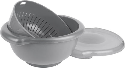 Hutzler 3-in-1 Berry Bowl Keeper, Colander & Container, Keeps Berries Fresh Longer, 1 Quart Capacity (Yellow)