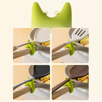 10Pcs Silicone Pot Clip Spoon Rest Silicone Assist Hot Handle Holder