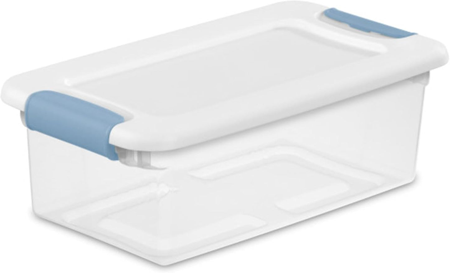 Sterilite 6-Pack Latching Box, Under Bed Storage Bins with Lids, Clear Plastic, 25 Quart - Heavy-Duty Organizing Containers for Closet, Bathroom, and Office
