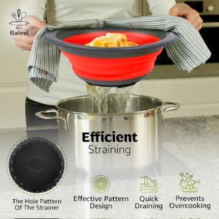 Collapsible Strainers for Kitchen, Green, Set of 2