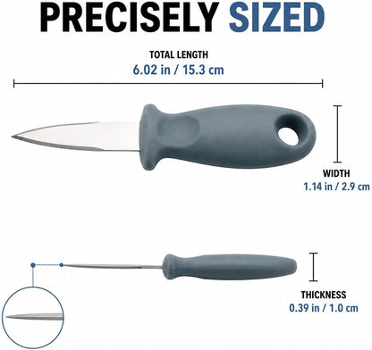 Cabilock Oyster Shucking Knife, Stainless Steel Oyster Shucker with Plastic Handle, Non-slip Clam Opener, Seafood Opening Tools for Shellfish