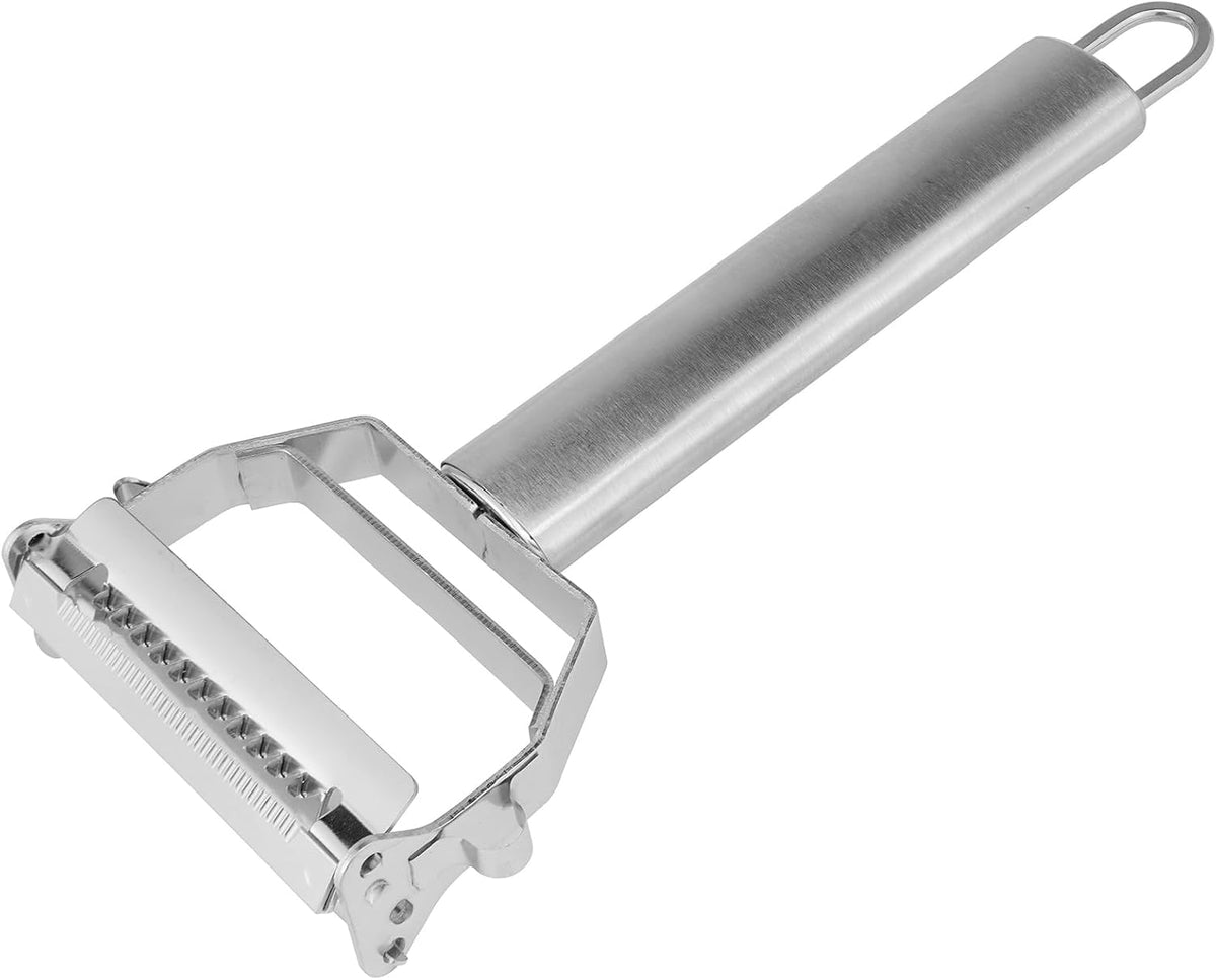 Kunovo Julienne Peeler Stainless Steel Vegetable Peeler,for Potato Carrot Melon Apple Vegetable Cutter Slicer,with Cleaning Brush