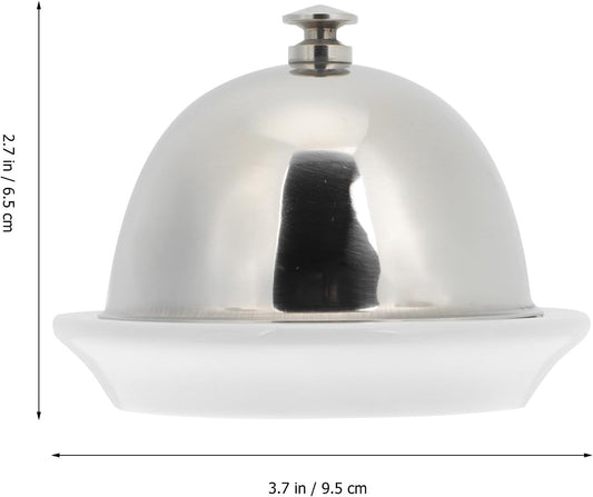 Stainless Steel Butter Dish with Lid, Small Sauce Dish and Relish Plate for Beef Fat Storage, Silver Serving Tray for Cheese and Condiments, Kitchen Dining Serveware