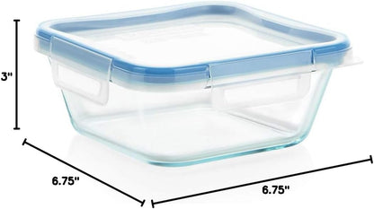 Snapware Glass Total Solutions (12-Pack) Food Storage Containers Set, (1, 2 & 4 Cup), Airtight & Leakproof Plastic Locking BPA-Free Lids, Freezer Dishwasher Microwave Safe