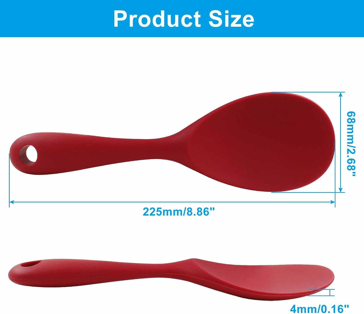 2Pcs Silicone Rice Paddle, Gray