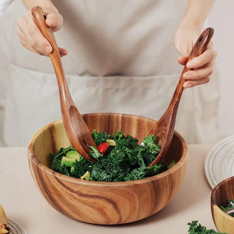 Wooden Spatulas, Natural Acacia Wooden Cooking Utensils Set for Non-stick Pan Kitchen Tool, flipping and Wok Spatula, Wooden Spoons & Spurtle for Cooking