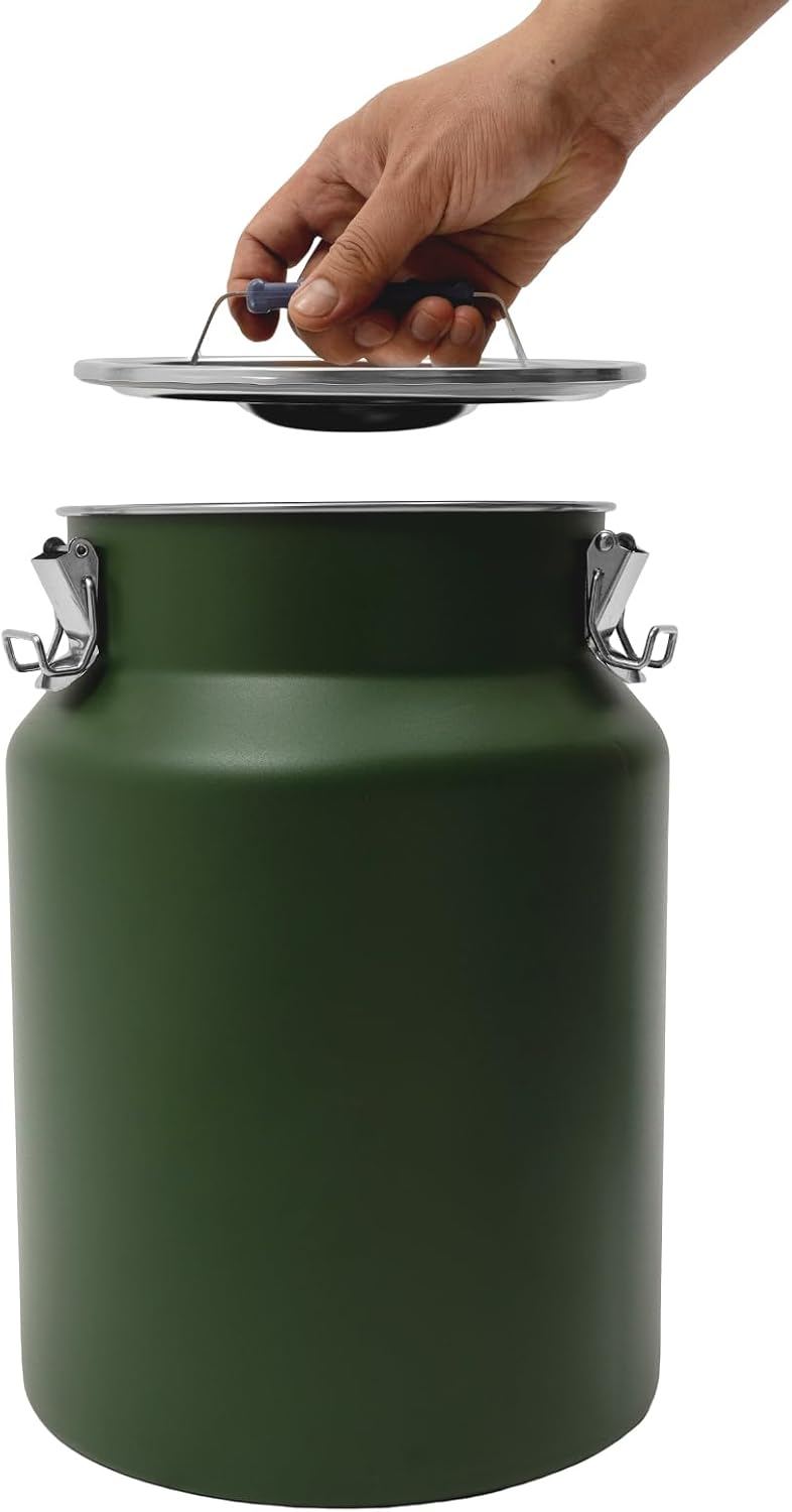 Sealed Rice Storage Container, 12L/3gal Stainless Steel Kitchen Food Storage Bin with Lids Locking Clamp, Airtight Canisters Container for Flour Rice Cereal Grain Coffee Bean (Red)