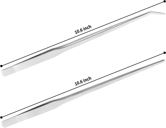Fri4Free 2PCS 10.6" Stainless Steel Aquarium & Reptile Feeding Tweezers