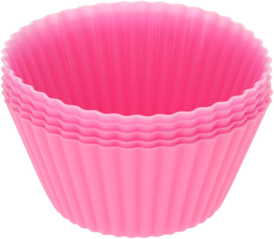 Utoolmart Silicone Cupcake Baking Cups,Reusable Silicone Baking Cups, Non-stick Cupcake Muffin Liners Cake Molds Set, Use As Lunch Box Dividers, 5 Pcs