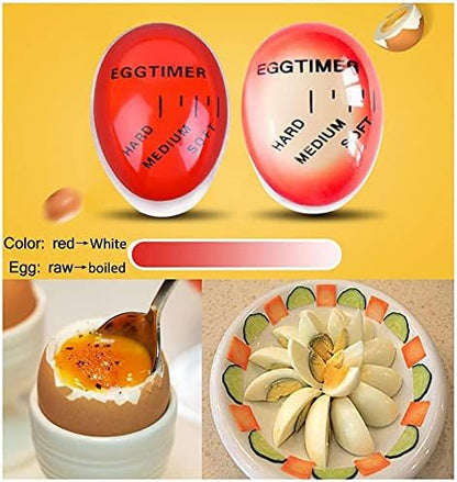 Egg Timer for Boiling Egg, 4 Pack Eco-Friendly Resin Egg Timers, Heat Sensitive Soft Medium Hard Boiled Egg Color Changing Timer Reusable Food Grade Safe Egg Timer Kitchen Gadget Tools, BPA Free