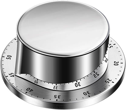 Mechanical Kitchen Timer Countdown Magnetic Stainless Steel for Egg Cooking