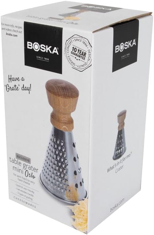 Boska Stainless Steel Table Grater - Best for Cheese, Chocolate, and Vegetables - Multifunctional Rust-Proof Shredder - Manual Handheld Flaker - 10 Year Warranty