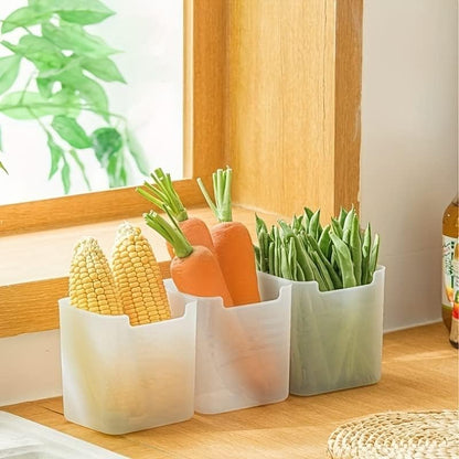 Refrigerator Organizer Box, Fridge Side Door Storage Containers Plastic Translucent Set of 3