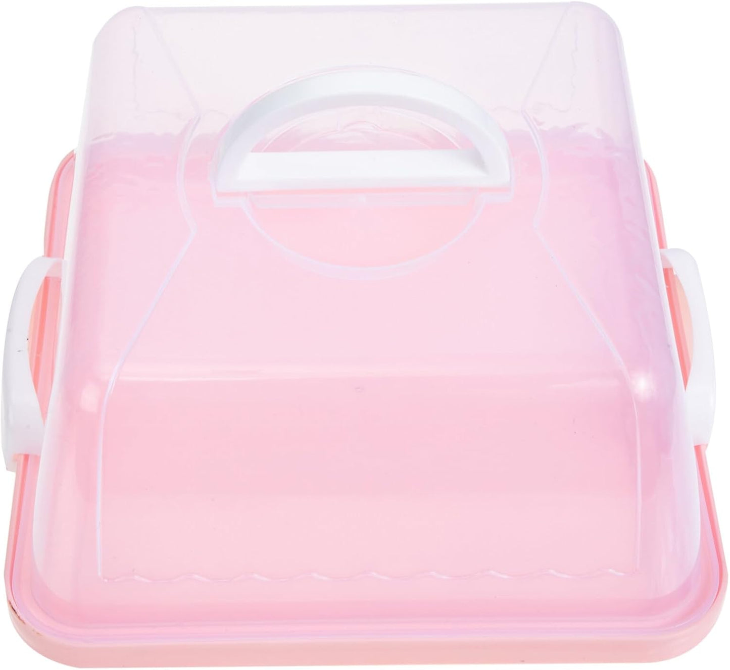 VICASKY Portable Cake Carrier with Handle and Lid 10.03 Inch Square Plastic Cake Container for Birthday Parties Home Baking Transport