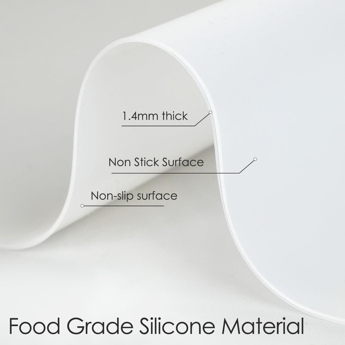 Extra Large Silicone Mat, 31.5x23.6 Inch Heat Resistant Mat for Kitchen Counter, Non Stick Silicone Baking Mat for Dough and Pastry, Thick Silicone placement Countertop Protector, Black countertop mat