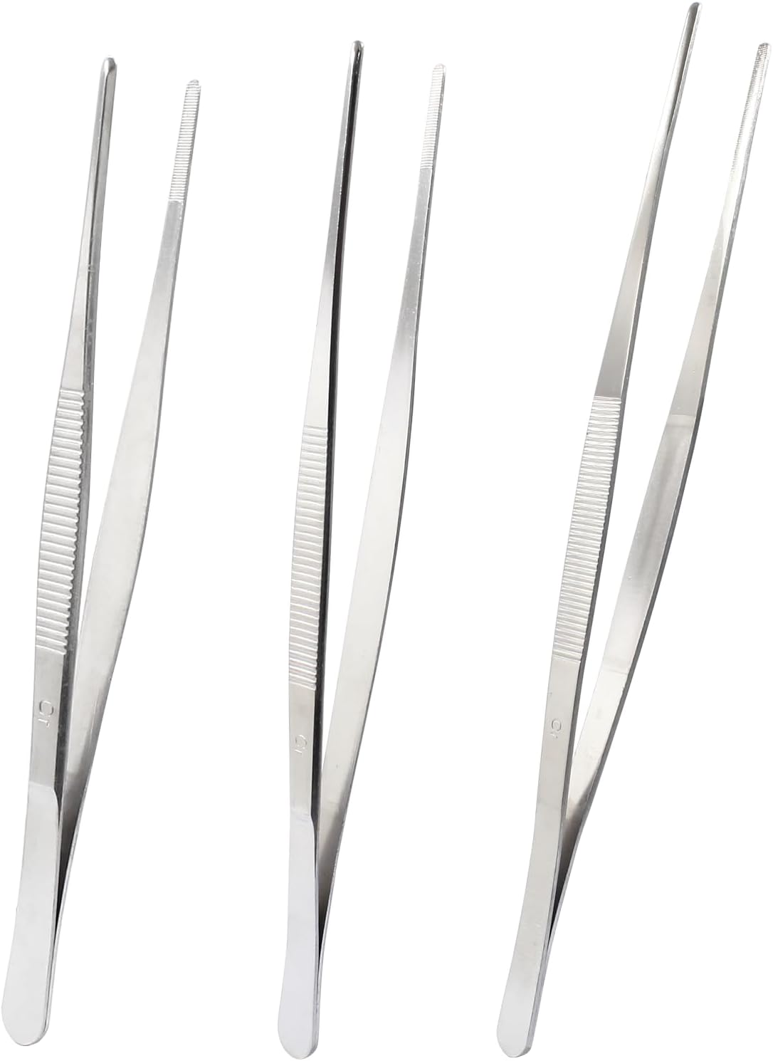 Stainless Steel Food Tweezers Kitchen Tweezers Tongs Set of 3, Cooking Tweezers Culinary Tweezers, Fine Chef Tweezers for Cooking Decorating Kitchen (8" 10" 12")