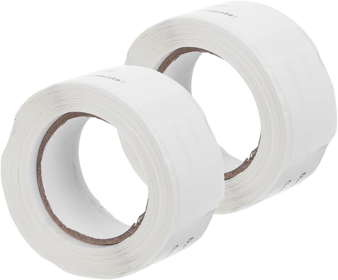 VILLCASE Food Date Labels 2 Rolls Self-Adhesive English Record Date Stickers for Kitchen Organization and Storage 2.36X0.98 Inch Removable Stickers for Fridge Freezer Containers