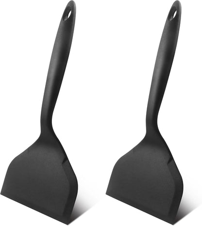 Hitefu 2 Pcs Silicone Spatula Turner, Green & Pink