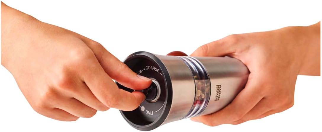 Kuhn Rikon Adjustable Ratchet Grinder with Ceramic Mechanism for Salt, Pepper and Spices, 8.5 x 2.25 inches, Black