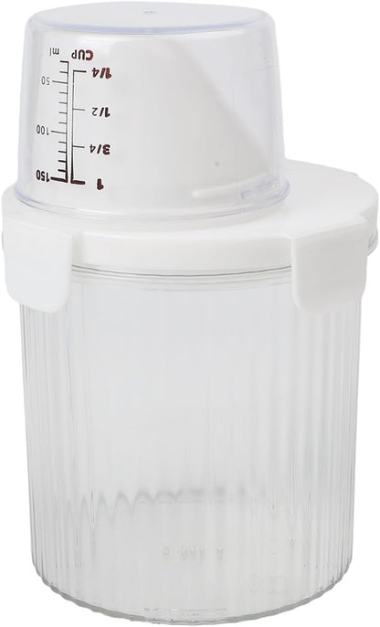 Food Cereal Storage Container With Pour Spout And Measuring Cup, Airtight Plastic Rice Dispenser For Pantry, Grains(Small+Medium+Large)