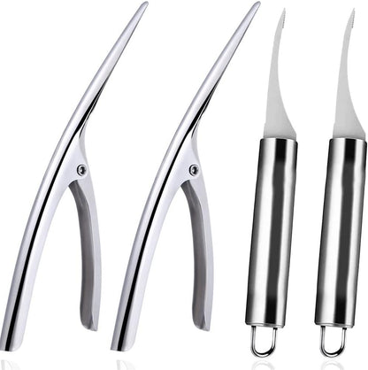 4 PCS Shrimp Deveining Tool, Stainless Steel Shrimp Deveiner Shrimp Peeler Kitchen Tool, Shrimp Thread Knife Peeling Set for Shrimp Prawn Shell Cleaning And Peeling