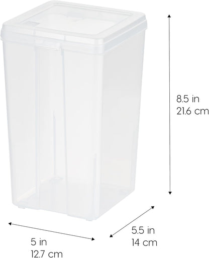 IRIS USA Vertical Storage Bins with Lids |Made in USA| Flip Top Containers for Organizing Pantry, Office, Craft, and Study Supplies - Small (10-Pack)