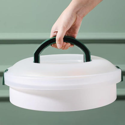 10 Inch Portable Pie Carrier with Lid and Tray 3-In-1 Round Cupcake Container Egg Holder Muffin Tart Cookie Keeper Food for Halloween(Green)